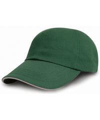Resultheadwear Brushed Coton Printers/embroiderers Cap with Sandwich Peak - Forest/Putty