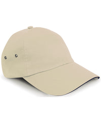 Resultheadwear Printers Plush Cotton 5-panel Cap - Putty/Navy