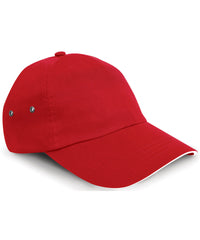 Resultheadwear Printers Plush Cotton 5-panel Cap - Red/White