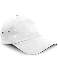 Resultheadwear Printers Plush Cotton 5-panel Cap - White/Navy