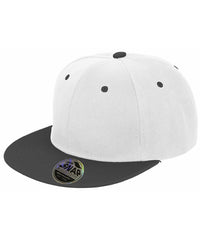 Resultheadwear Bronx Original Flat Peak Snapback Dual Colour Cap - White/Black