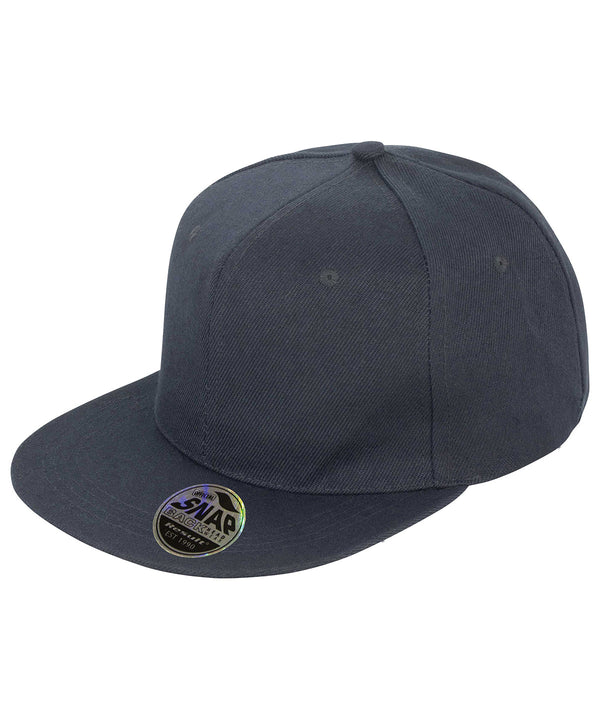 Resultheadwear Bronx Original Flat Peak Snapback Cap - Black