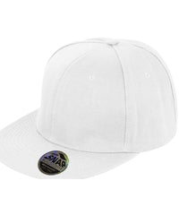 Resultheadwear Bronx Original Flat Peak Snapback Cap - White