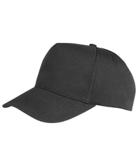 Resultheadwear Boston 5-panel Polycotton Printer's Cap - Black