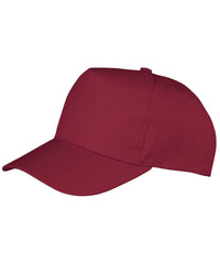 Resultheadwear Boston 5-panel Polycotton Printer's Cap - Burgundy