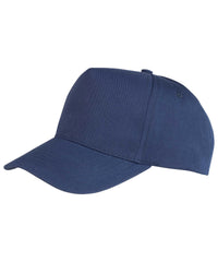 Resultheadwear Boston 5-panel Polycotton Printer's Cap - Navy