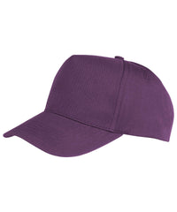 Resultheadwear Boston 5-panel Polycotton Printer's Cap - Purple