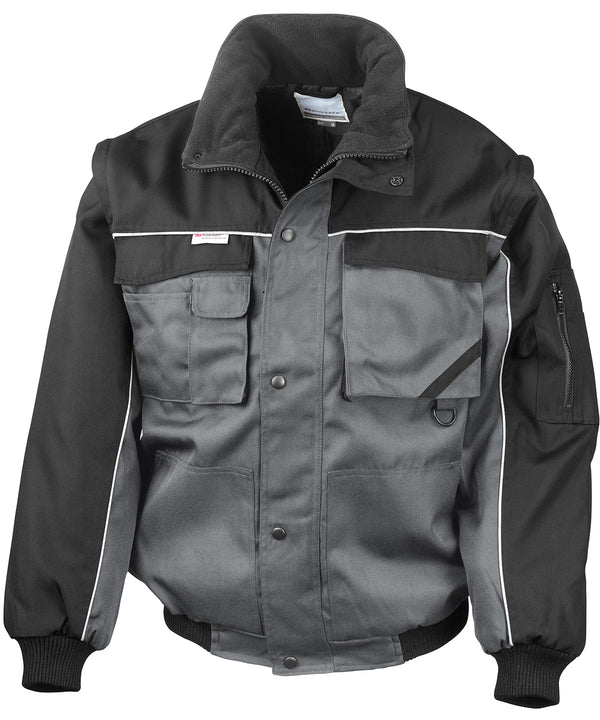 Result Work-Guard Zip Sleeve Heavy-duty Pilot Jacket - Grey/Black