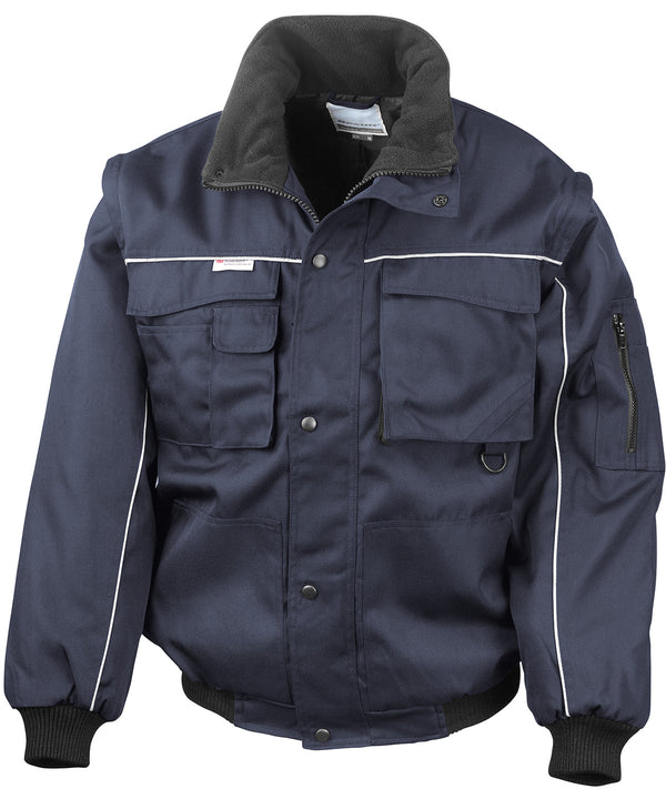 Result Work-Guard Zip Sleeve Heavy-duty Pilot Jacket - Navy/Navy