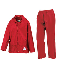 Result Junior Waterproof Jacket and Trouser Set - Red