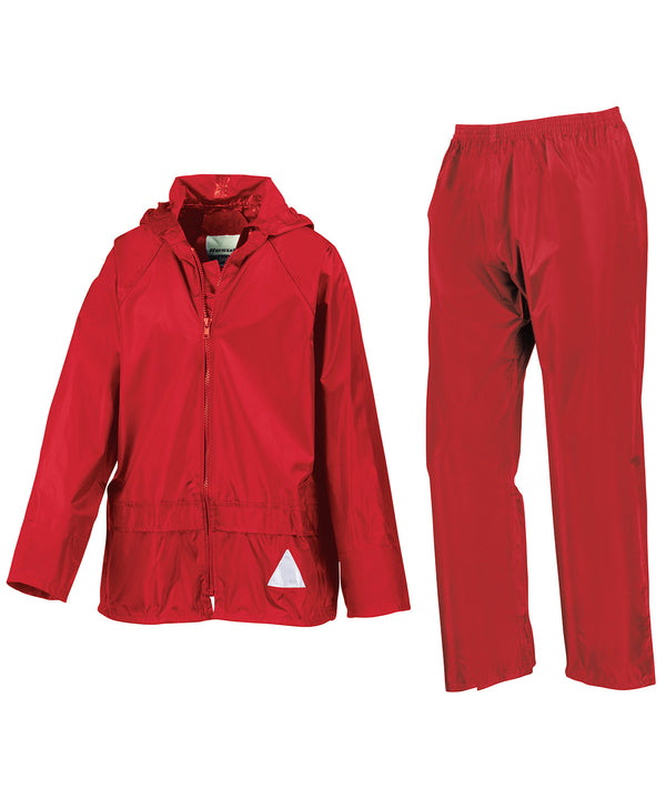 Result Junior Waterproof Jacket and Trouser Set - Red