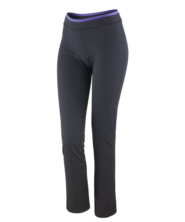 Spiro Women's Fitness Trousers - Black/Lavender