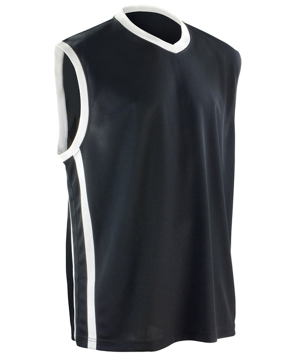 Spiro Basketball Quick-dry Top - Black/White