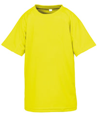 Spiro Junior Performance Aircool Tee - Flo Yellow