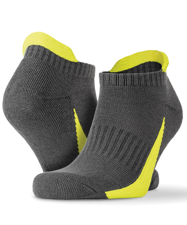 Spiro 3-pack Sports Sneaker Socks - Grey/Lime