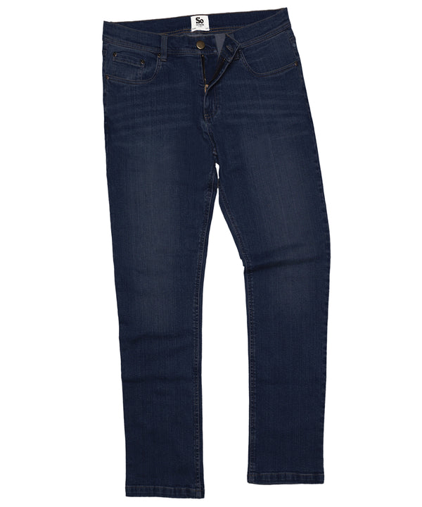 AWDis Leo Straight Jeans - Dark Blue Wash