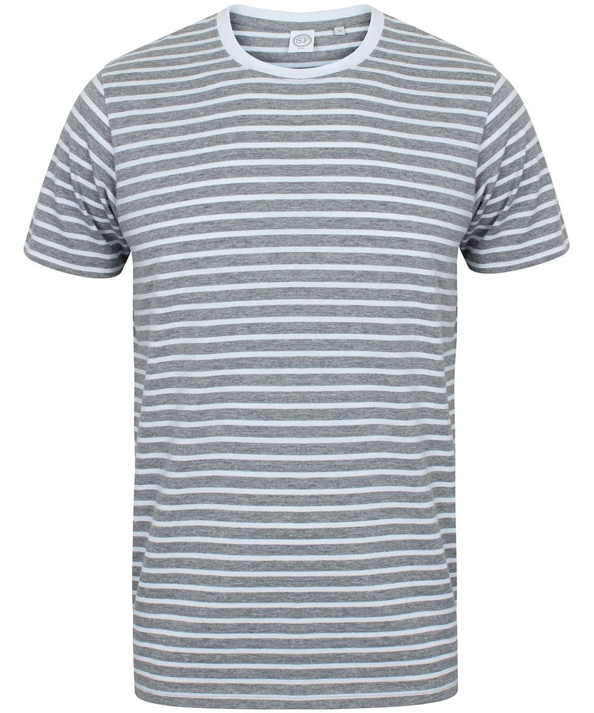 SF Unisex Striped T - Heather Grey/White