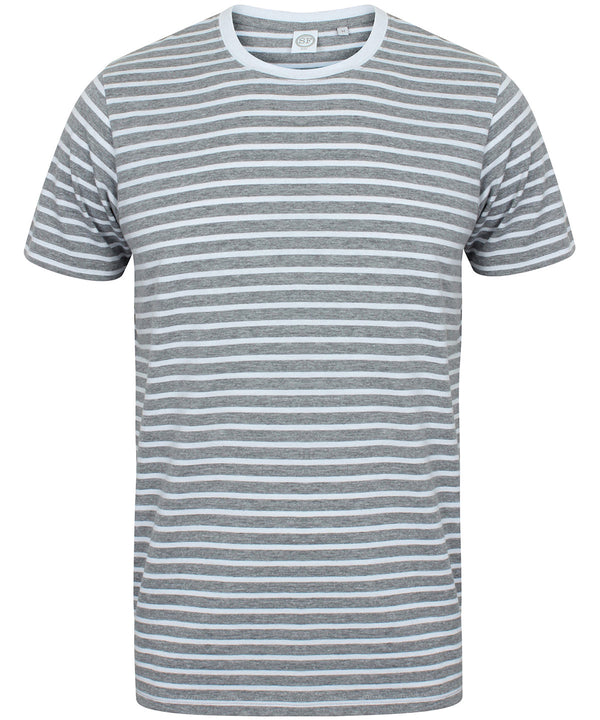 SF Unisex Striped T - Heather Grey/White