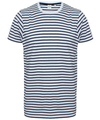 SF Unisex Striped T - White/Oxford Navy