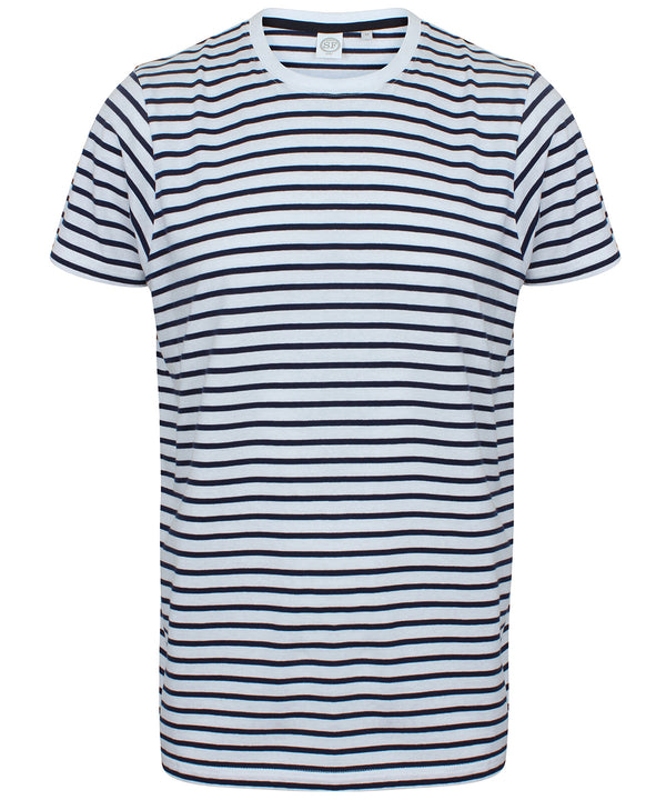 SF Unisex Striped T - White/Oxford Navy
