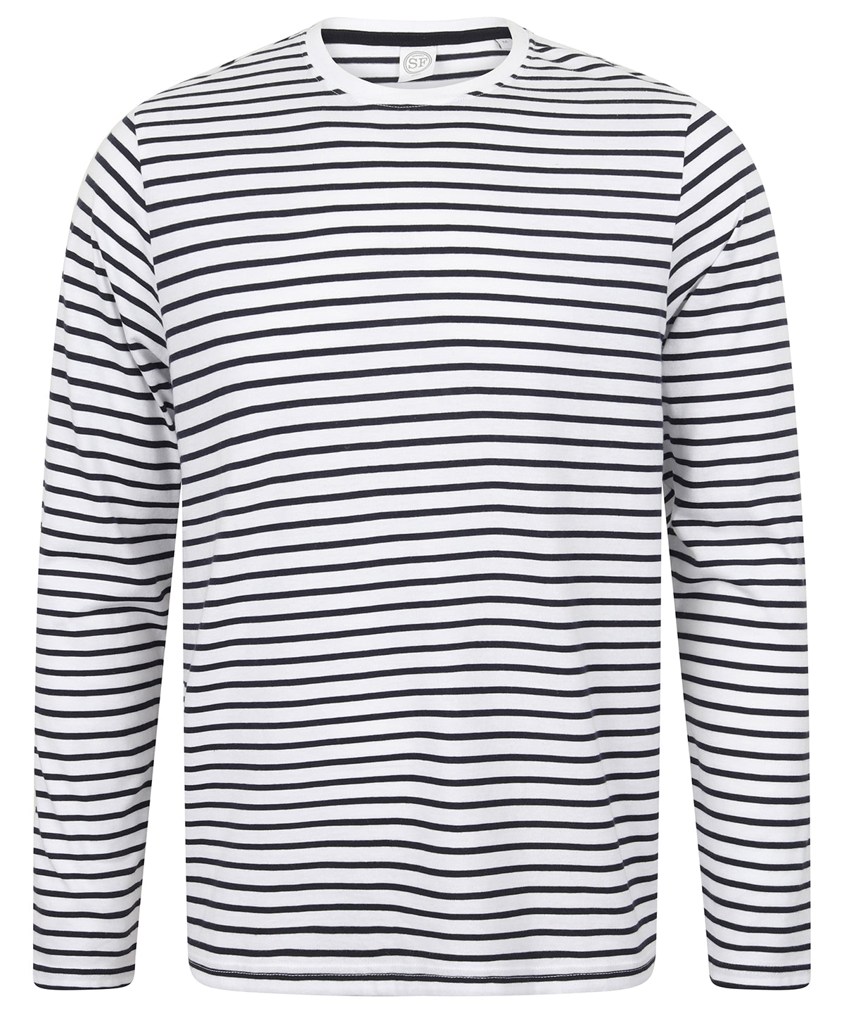 SF Unisex Long-sleeved Striped T - White/Oxford Navy