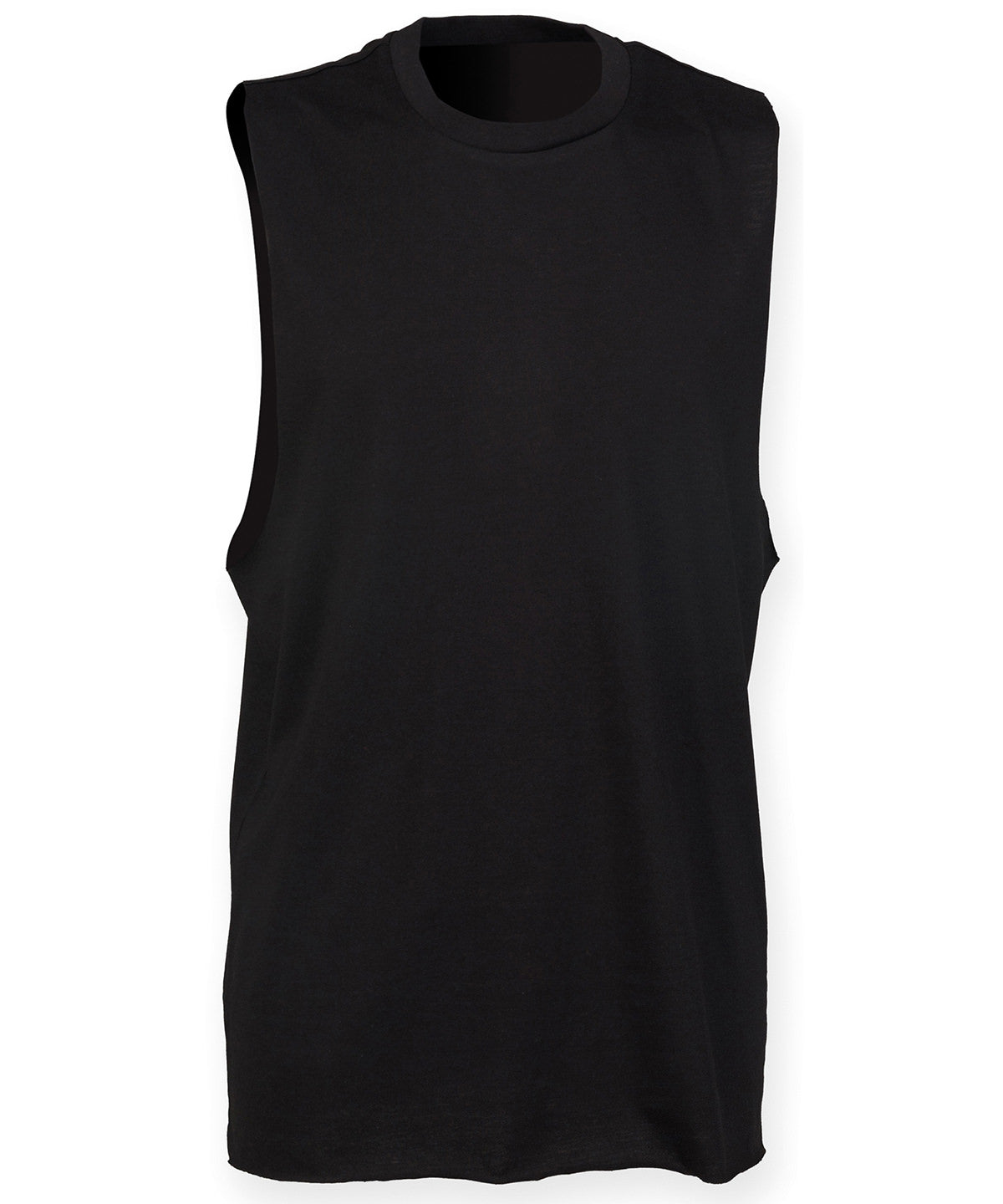 SF High Neck Slash Armhole Vest - Black