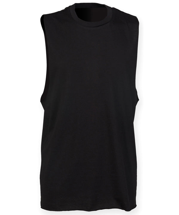 SF High Neck Slash Armhole Vest - Black