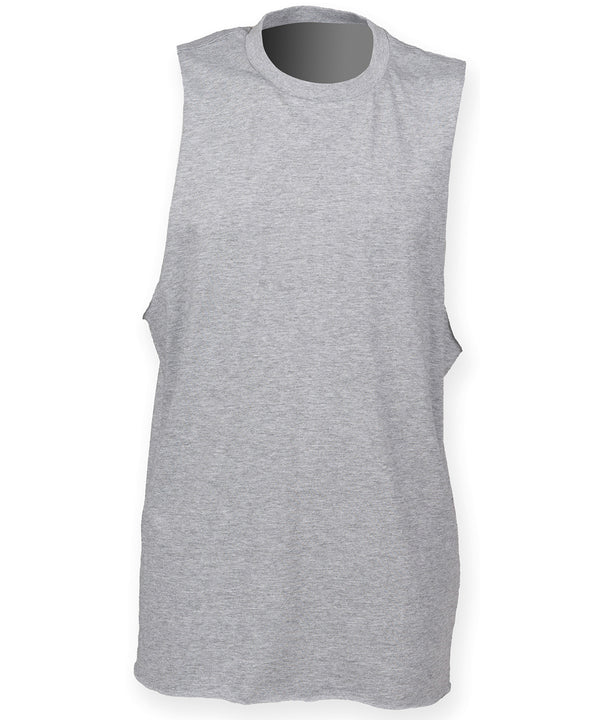SF High Neck Slash Armhole Vest - Heather Grey