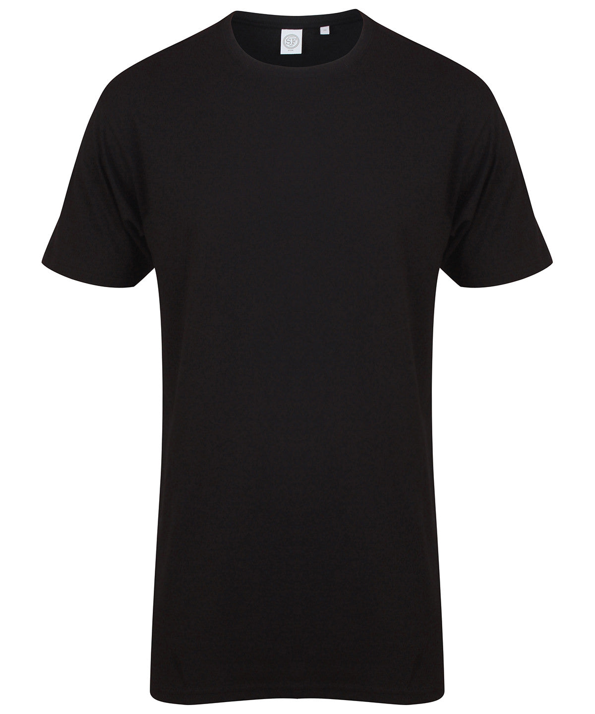 SF Longline T-shirt with Dipped Hem - Black