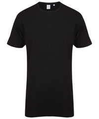 SF Longline T-shirt with Dipped Hem - Black