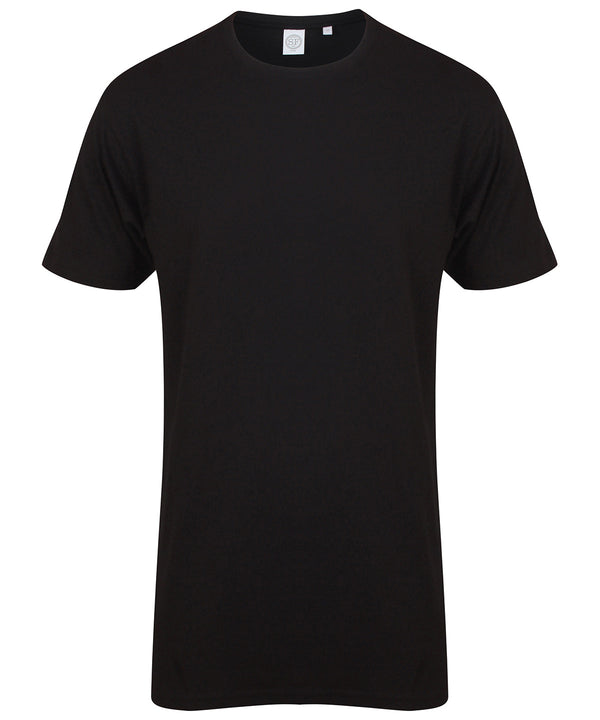 SF Longline T-shirt with Dipped Hem - Black