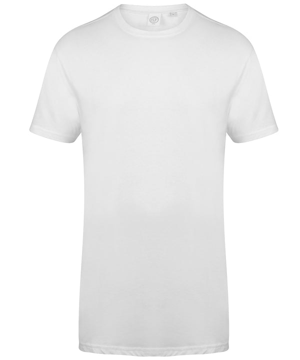 SF Longline T-shirt with Dipped Hem - White