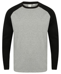 SF Long Sleeve Baseball T-shirt - Heather Grey/Black