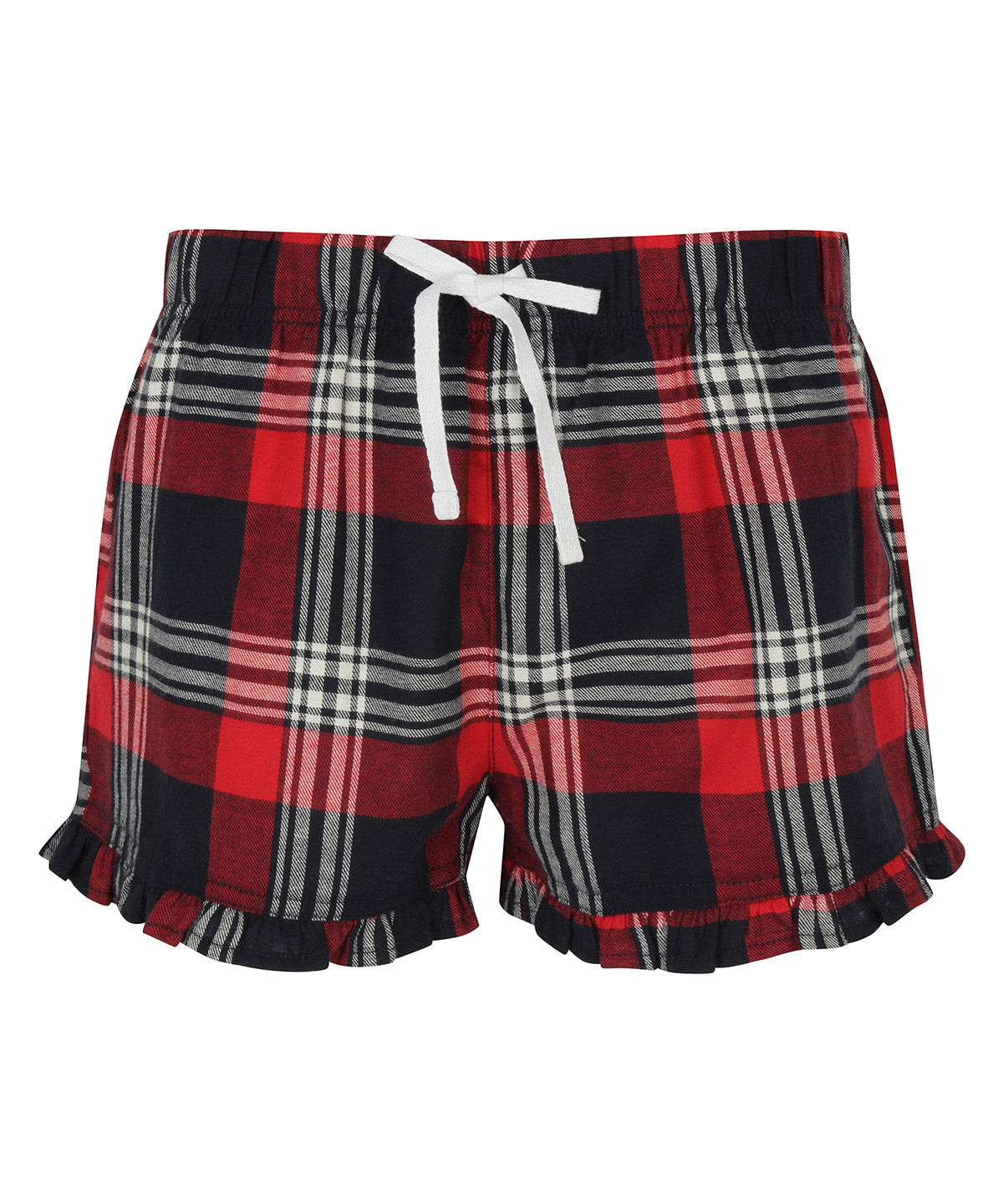 SF Women's Tartan Frill Shorts - Red/Navy Check