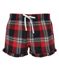 SF Women's Tartan Frill Shorts - Red/Navy Check