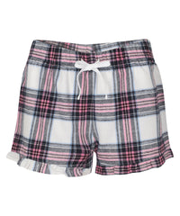 SF Women's Tartan Frill Shorts - White/Pink Check