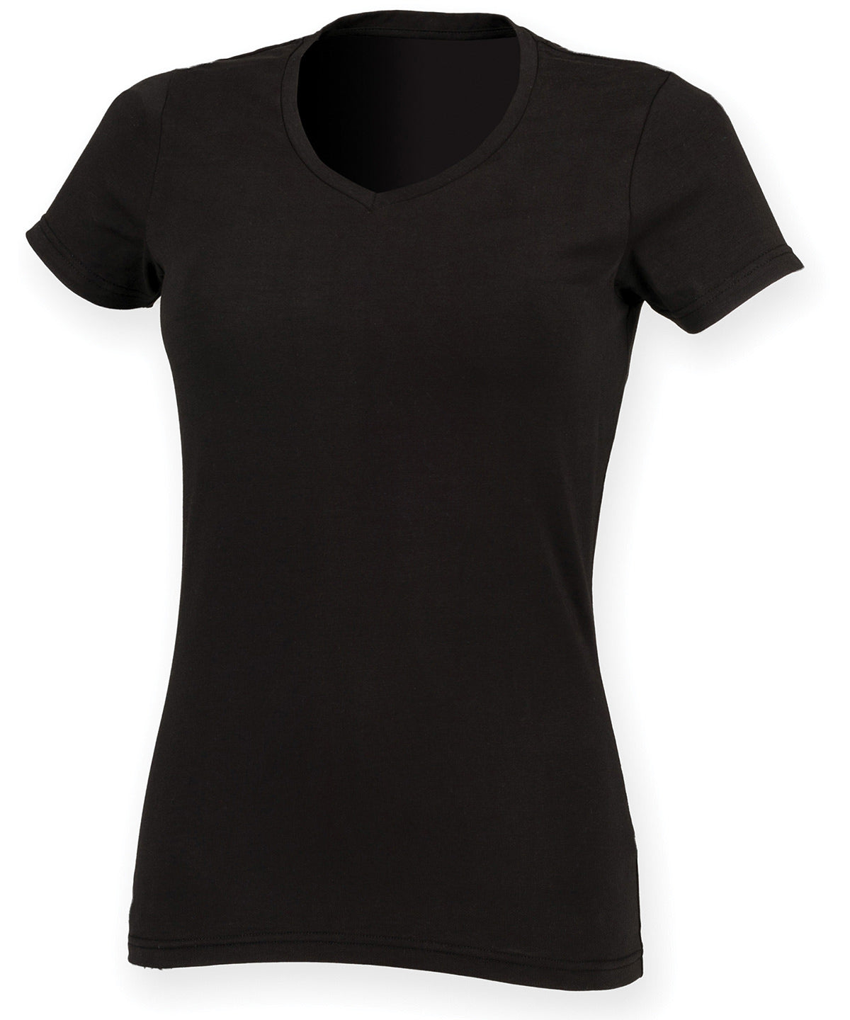 SF Feel Good Women's Stretch V-neck T-shirt - Black