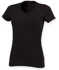 SF Feel Good Women's Stretch V-neck T-shirt - Black