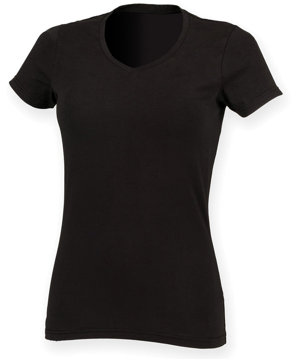 SF Feel Good Women's Stretch V-neck T-shirt - Black