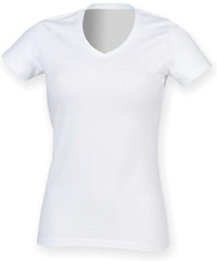SF Feel Good Women's Stretch V-neck T-shirt - White