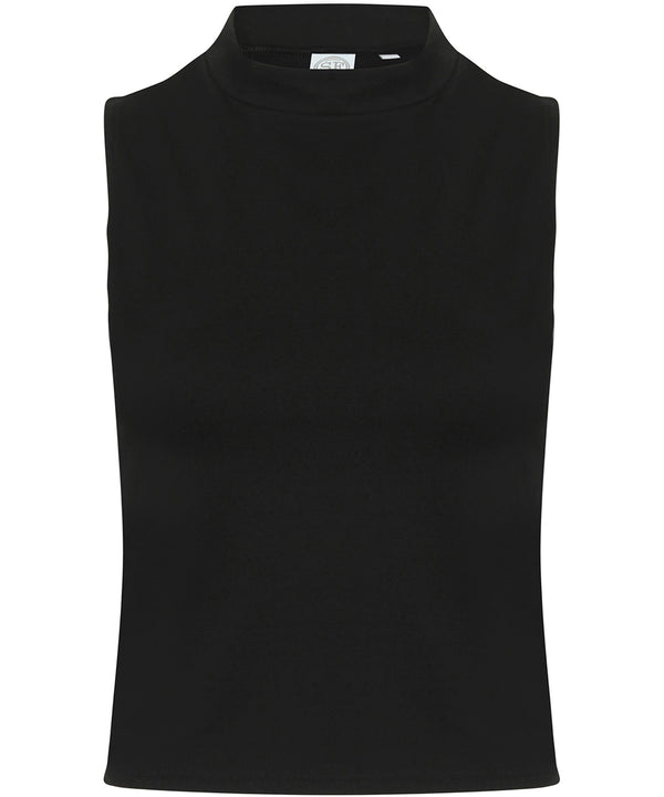 SF Women's High Neck Crop Vest - Black