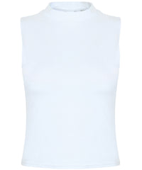 SF Women's High Neck Crop Vest - White