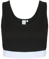 Women's Fashion Crop Top - Black/White