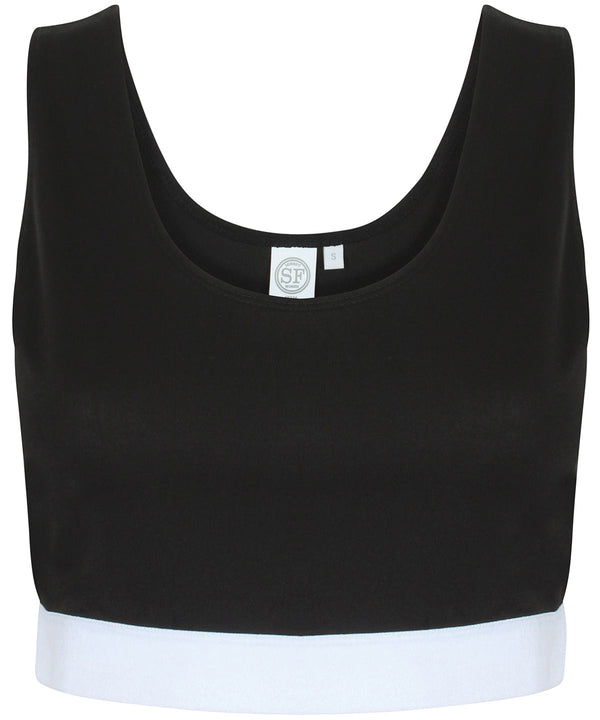 Women's Fashion Crop Top - Black/White