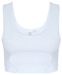 Women's Fashion Crop Top - White/White
