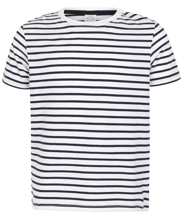 SF Kids Striped T - White/Oxford Navy