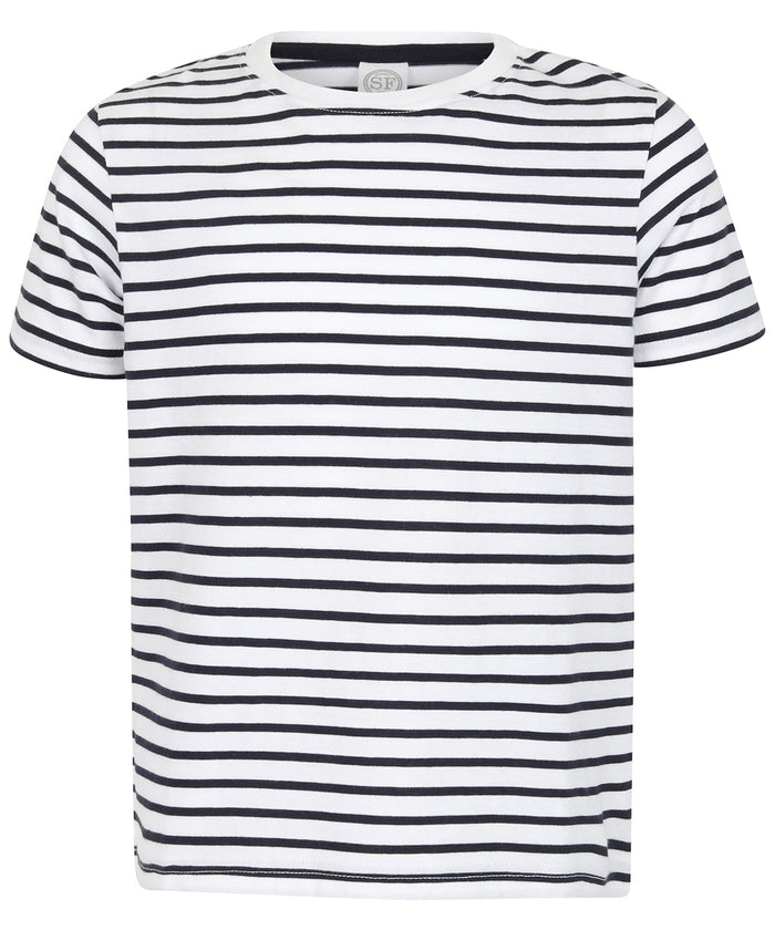 SF Kids Striped T - White/Oxford Navy