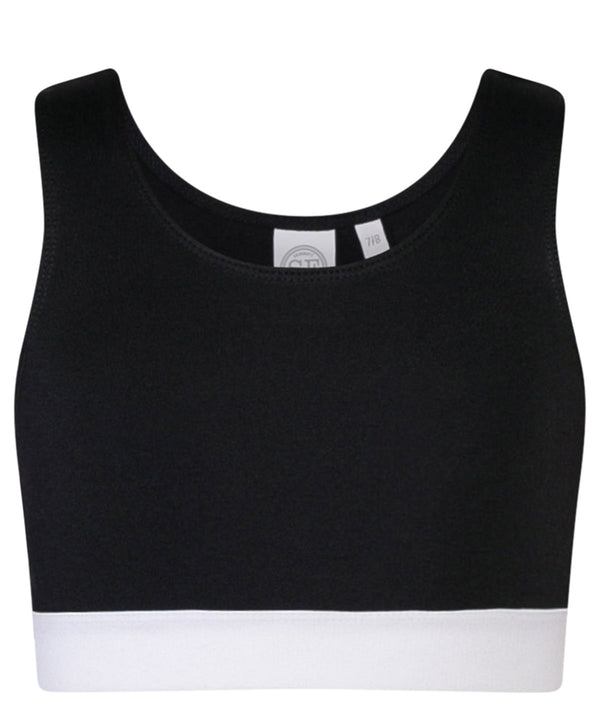 Kids Fashion Crop Top - Black/White
