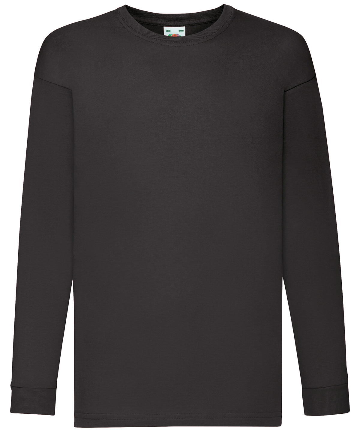 Fruit of the Loom Kids Long Sleeve Valueweight T - Black