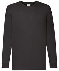 Fruit of the Loom Kids Long Sleeve Valueweight T - Black